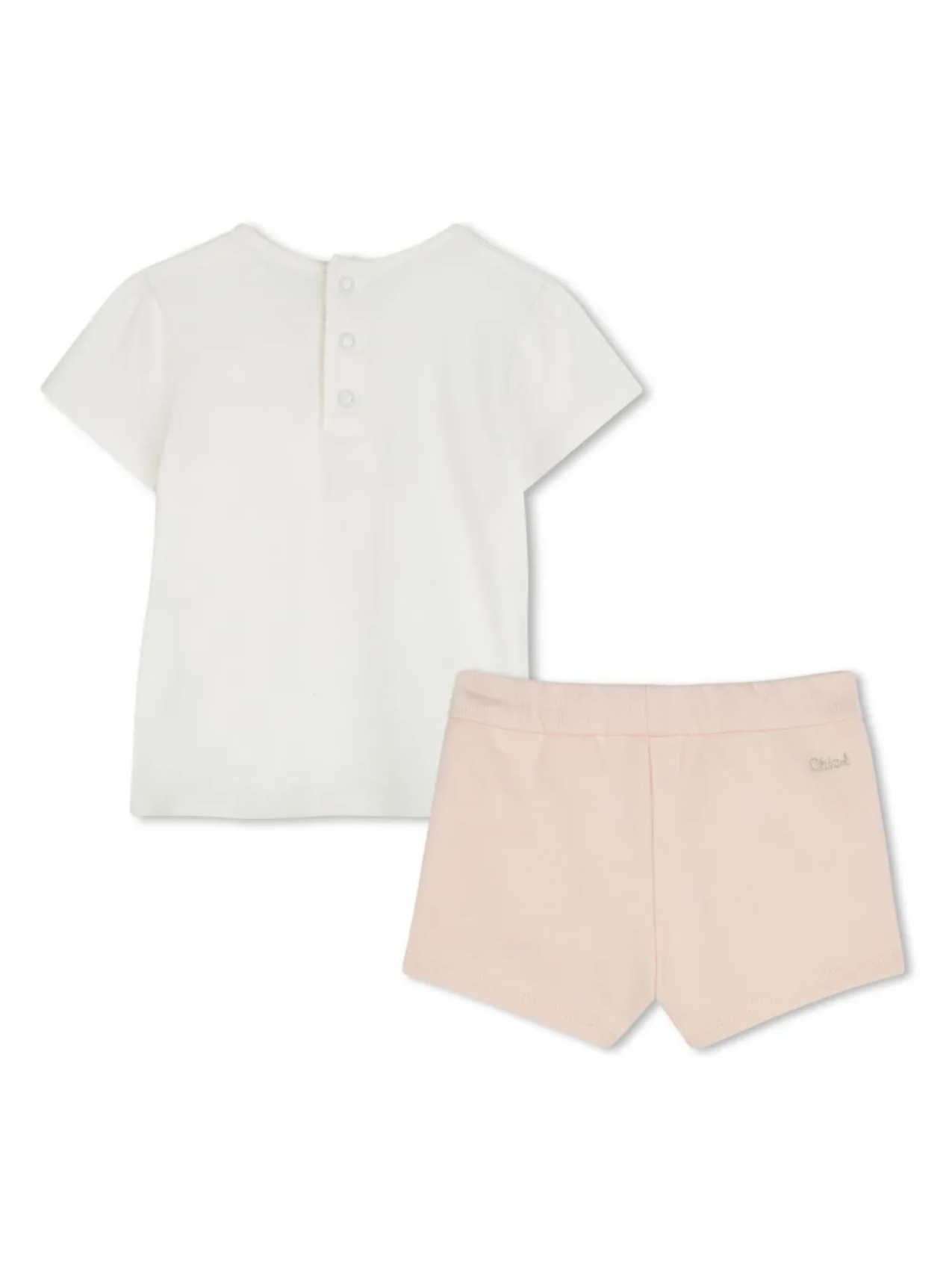 Chloé Kids комплект из футболки и шорт, белый — фото 2