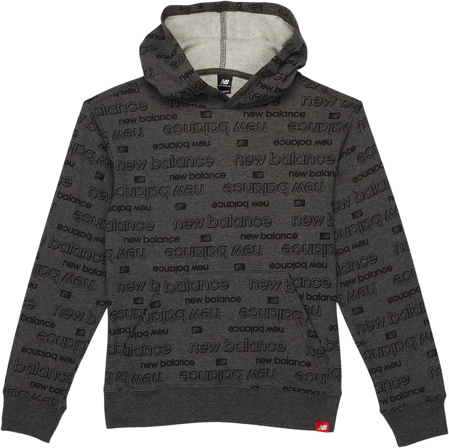 

Худи New Balance Core All Over Print Fleece Hoodie, цвет Charcoal Heather