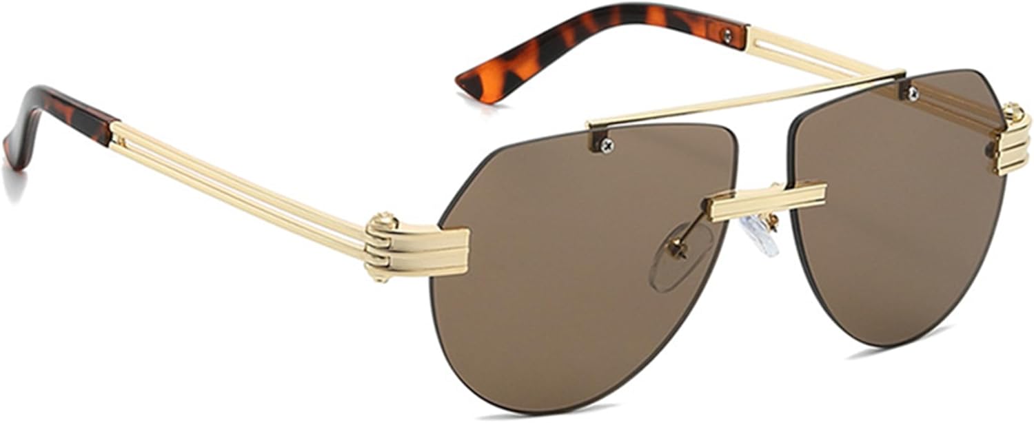 

bullabulling Ретро-солнцезащитные очки-пилот для женщин, модные солнцезащитные очки с защитой от УФ-излучения для мужчин, повседневные солнцезащитные очки для активного отдыха, Gold Tea