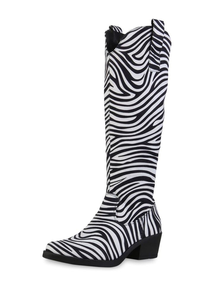 

Сапоги VAN HILL Cowboy Penelope, цвет weiss schwarz zebra