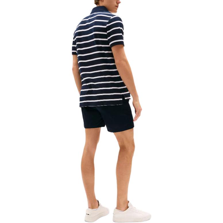 Tommy Hilfiger Мужская поло морского синего цвета — фото 3
