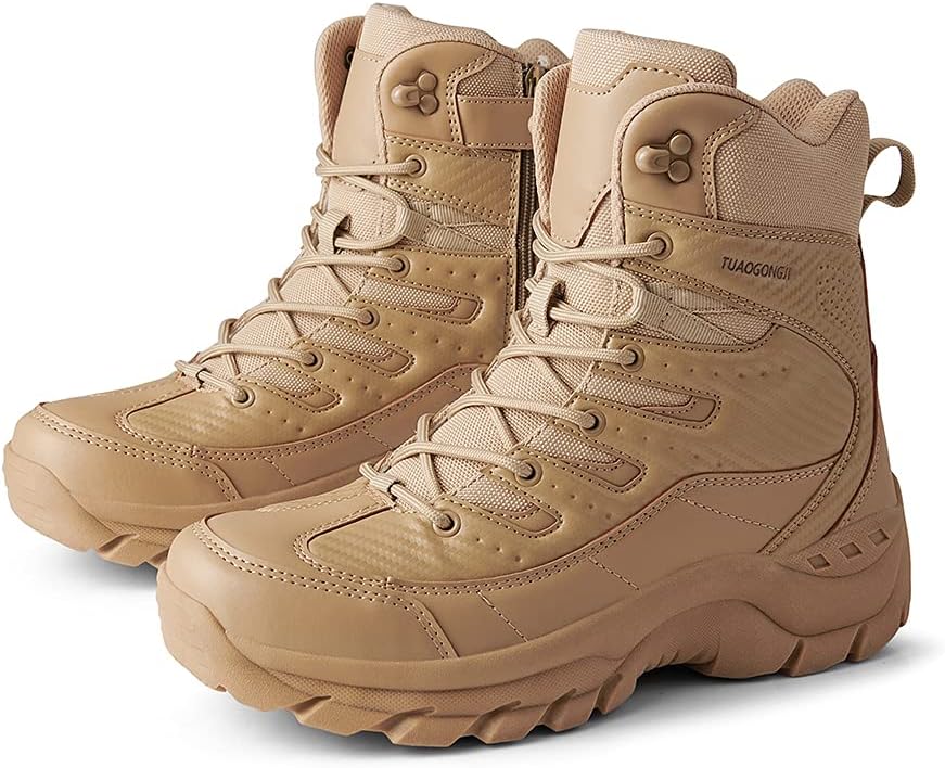 

Военные тактические ботинки Bitiger 18 см с дышащей легкой конструкцией, мужские армейские джунгли, пустынная обувь на щиколотку для мужчин, бежевый