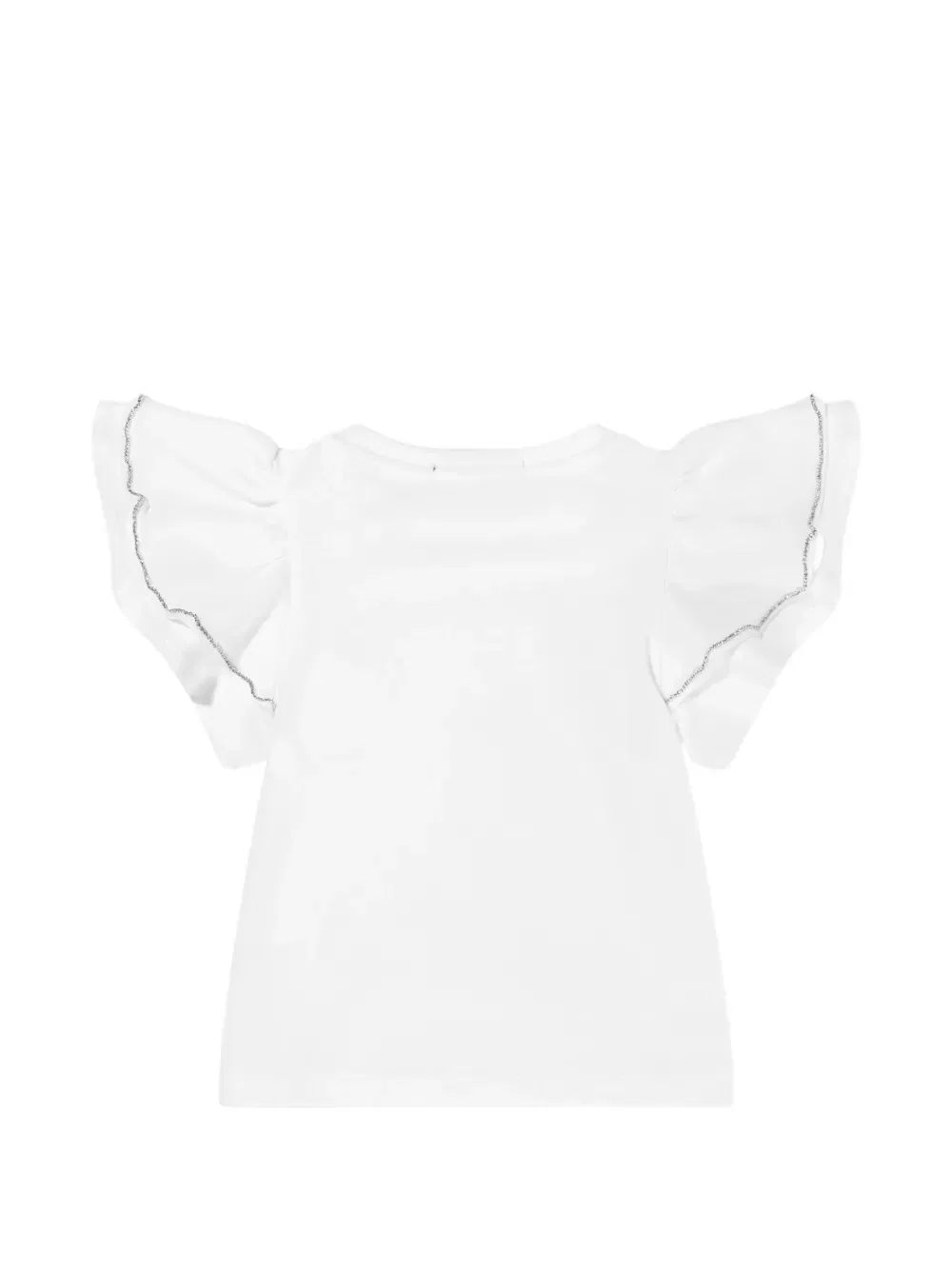 Футболка с оборками на рукавах, украшенная стразами Bcbg Kids, белый — фото 2