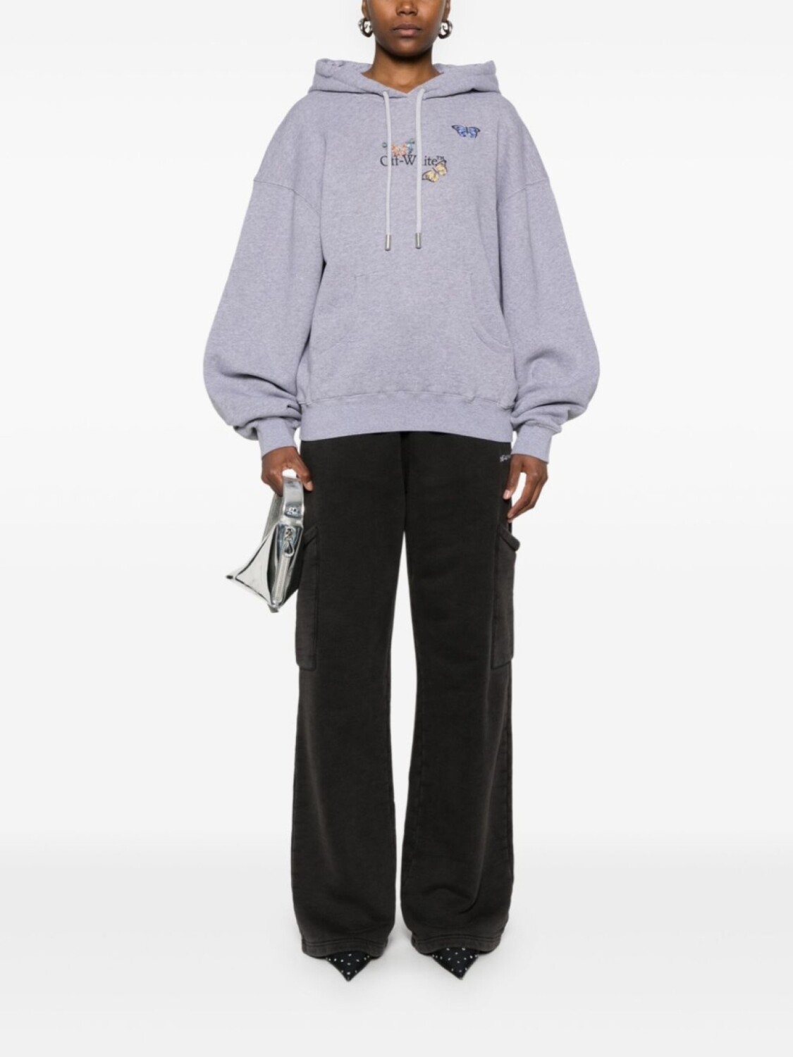 Худи Bookish Butterfly Off-White, серый — фото 2