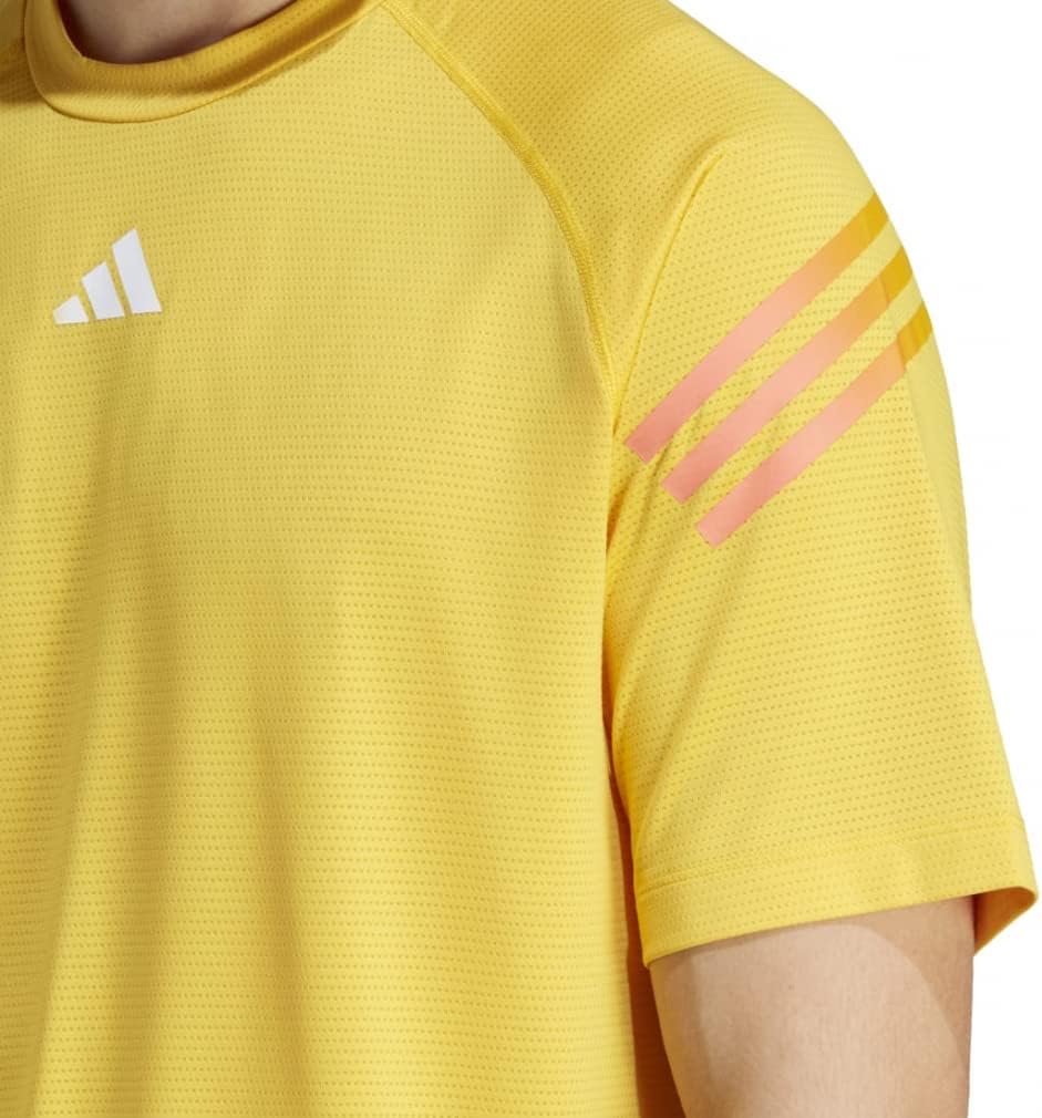 Мужская тренировочная футболка Adidas Train Icons MMH28, с тремя полосками, яркое золото — фото 3