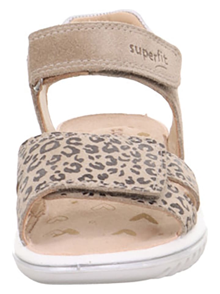 Superfit Кожаные сандалии "Sparkle" бежевого цвета — фото 4