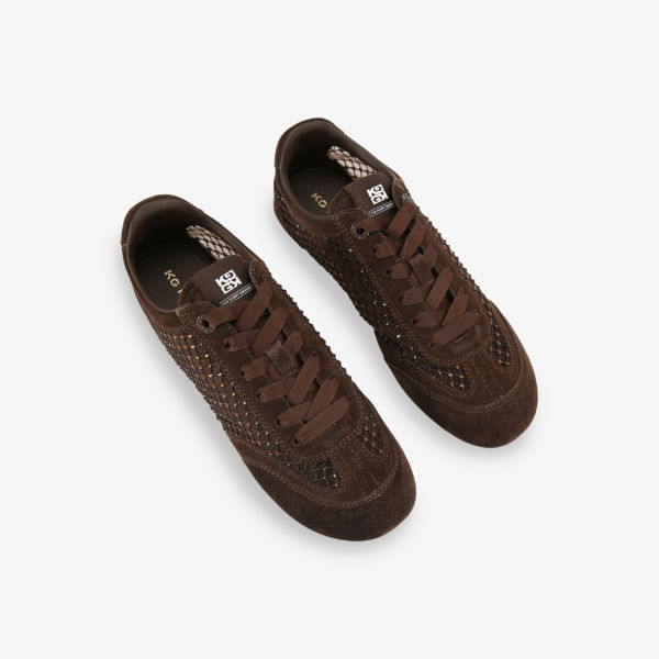 Кроссовки Kg Kurt Geiger Listen украшенные стразами, коричневый — фото 2
