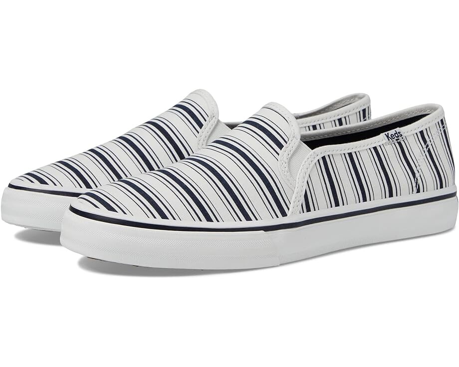 

Кроссовки Keds Double Decker Slip On, цвет White/Navy Stripe