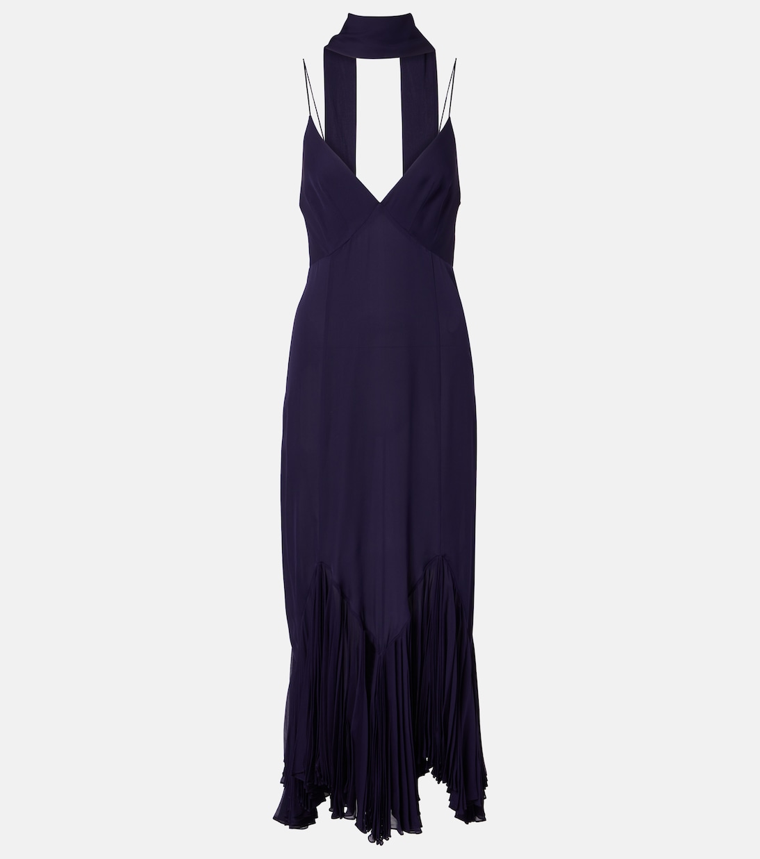 

Шелковое платье миди Candita с шарфом Khaite, Amethyst