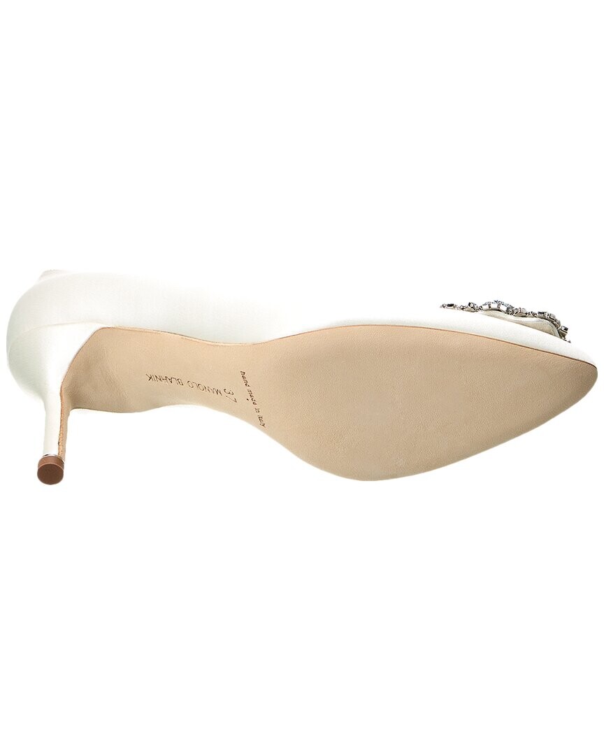 

Атласные туфли Manolo Blahnik Hangisi Bridal 70, белый