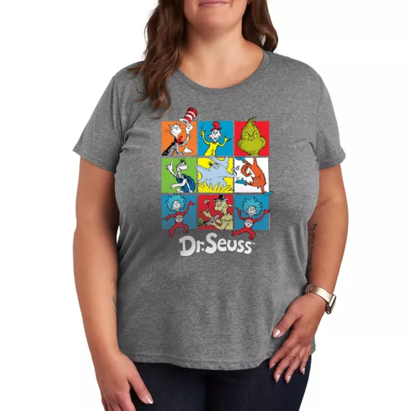 

Футболка с принтом в сетку Dr Seuss Licensed Character, серый