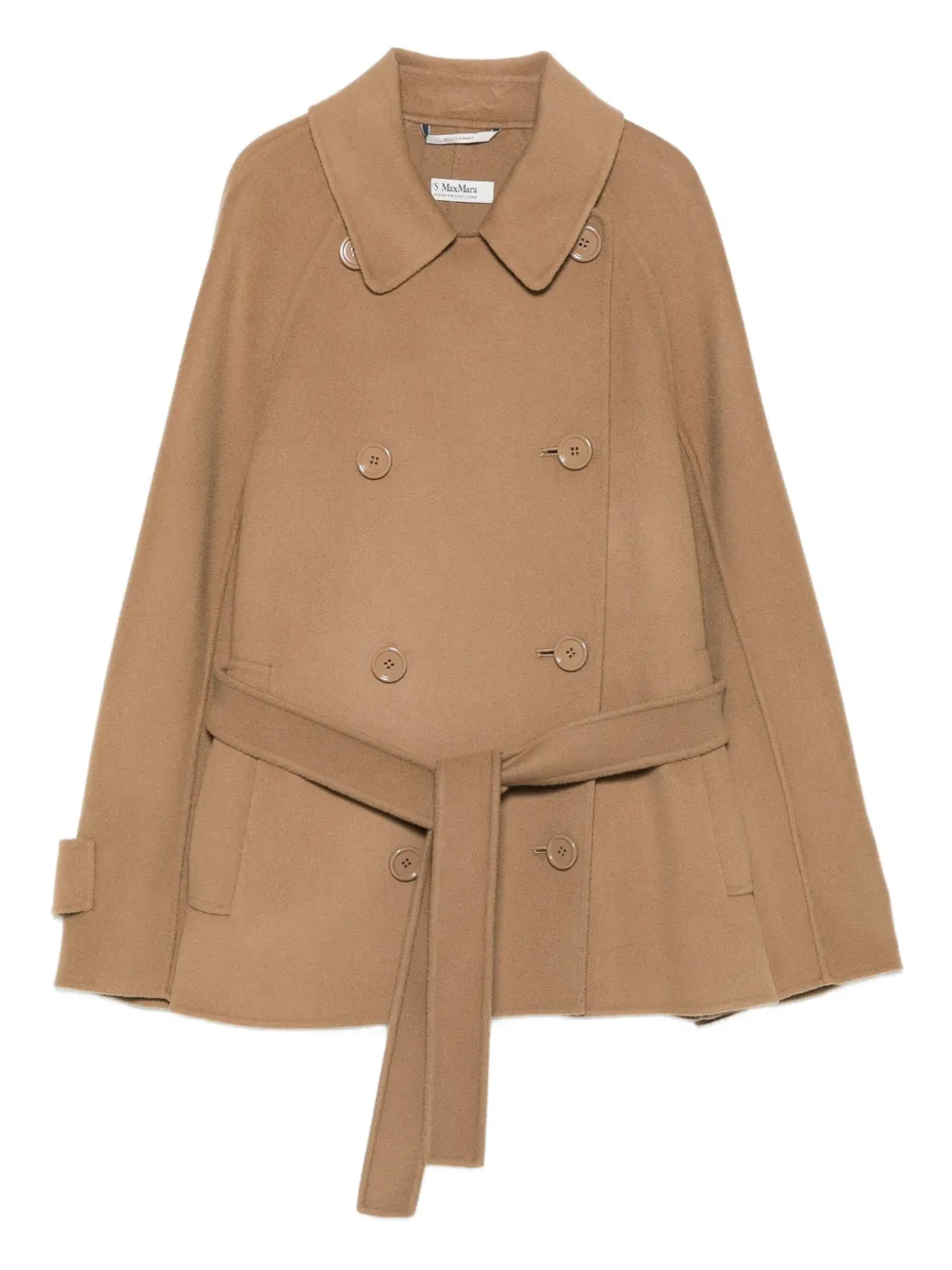 

Двубортное пальто с поясом 'S Max Mara, нейтральный