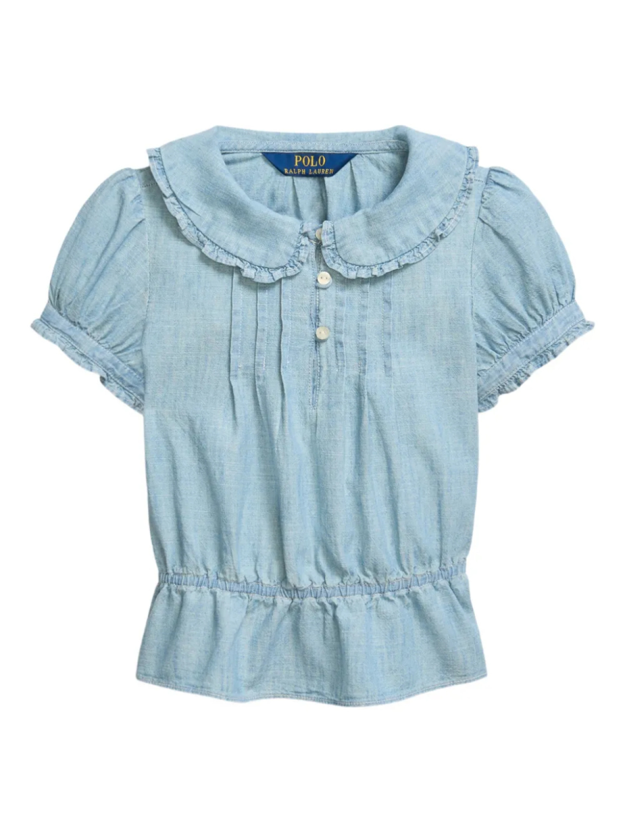 

POLO RALPH LAUREN KIDS блузка с оборчатым воротником, синий