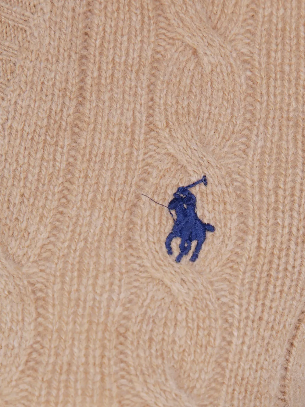 Свитер фактурной вязки с V-образным вырезом Polo Ralph Lauren, нейтральный — фото 3