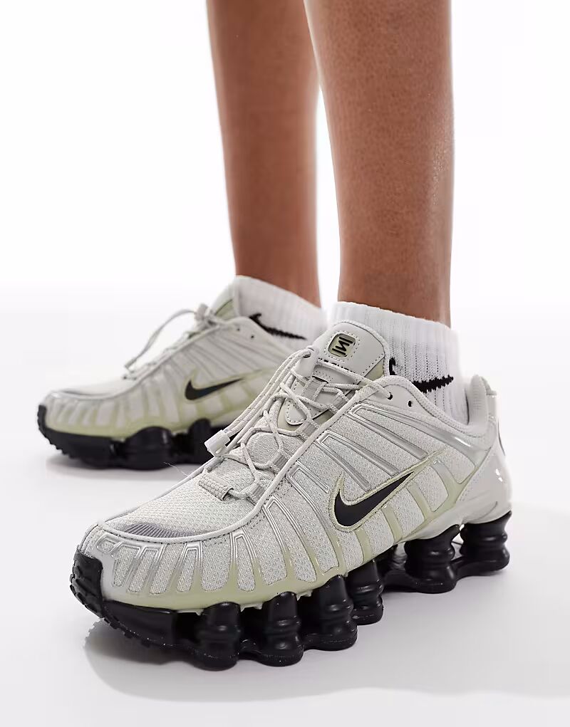 Кроссовки унисекс Nike Shox TL серого, зеленого и черного цветов