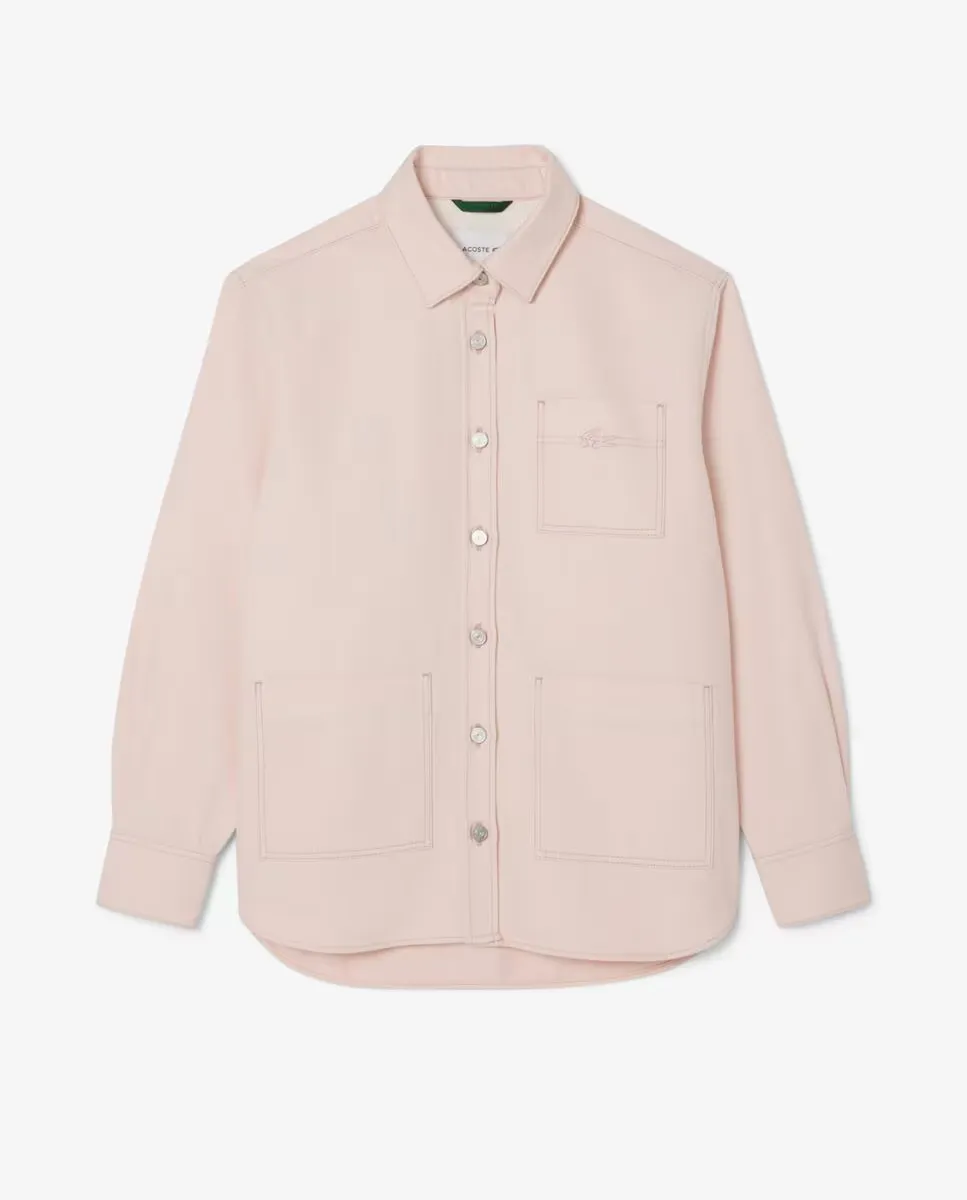 

Женская джинсовая рубашка свободного покроя Lacoste, розовый