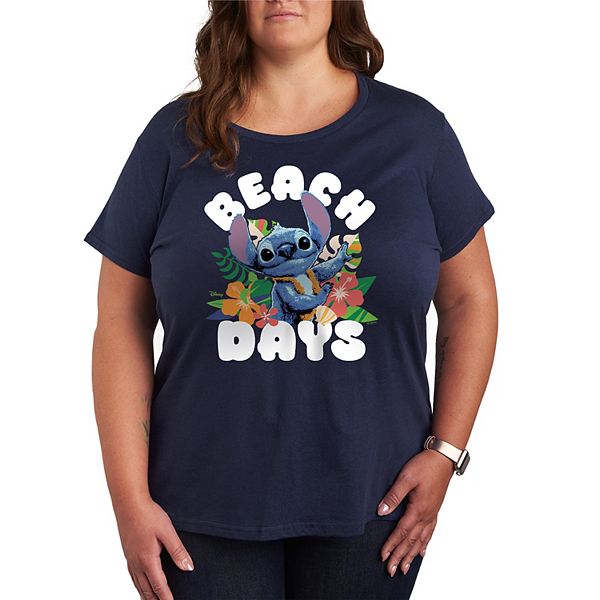 

Футболка Lilo & Stitch plus size Beach Days Disney, Navy, Синий, Футболка Lilo & Stitch plus size Beach Days Disney, Navy