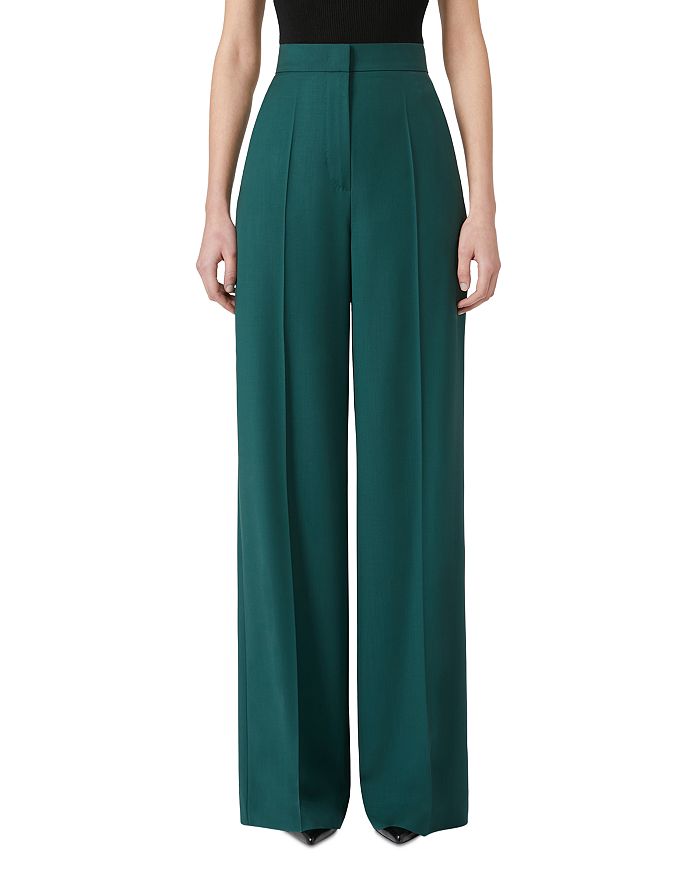

Фернет Широкие Шерстяные Брюки Max Mara, зеленый