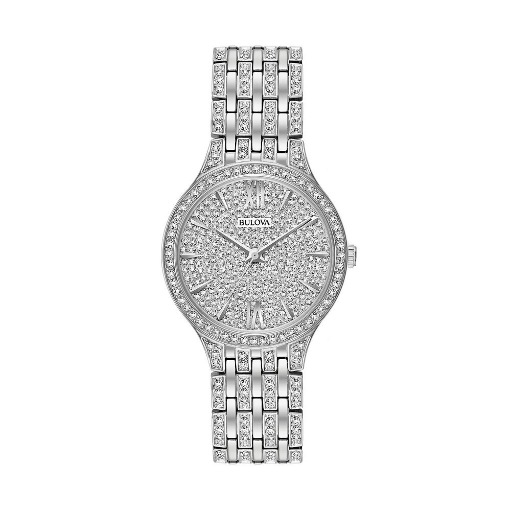 

Женские часы Bulova из нержавеющей стали с кристаллами - 96L243, мультиколор