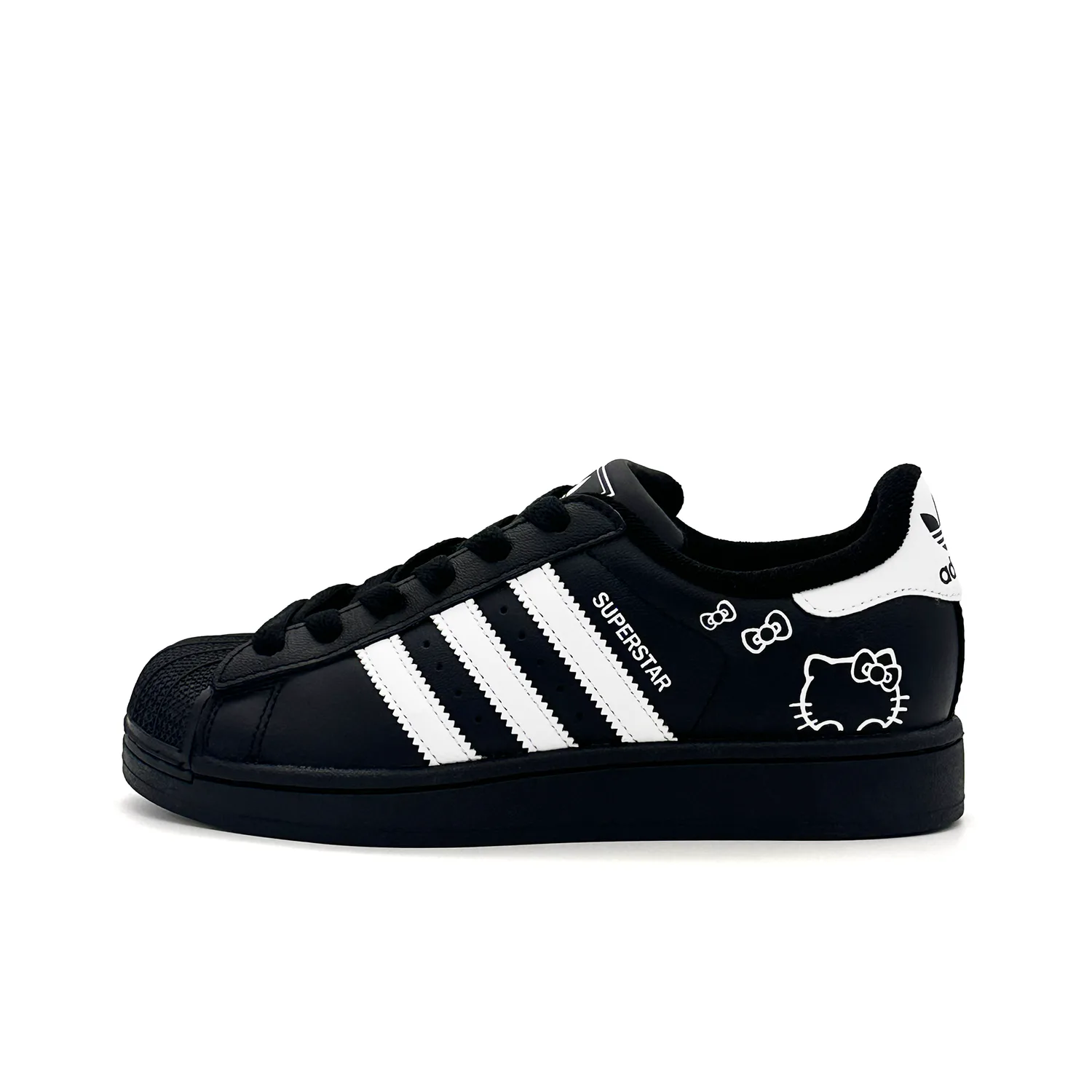Adidas Originals Superstar 2 Black Panther Kitten износостойкие низкие скейтерские кроссовки для детей и подростков черные