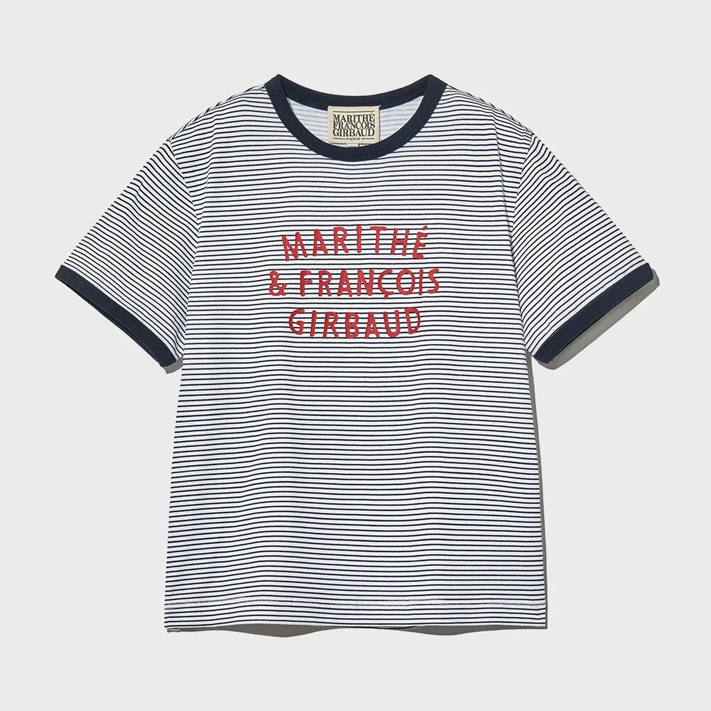 Детская футболка в полоску Basic Fit Ringer Marithé Kids тёмно-синяя — фото 2