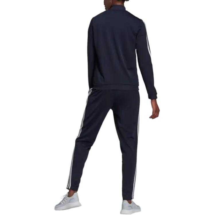 Adidas Эссеншиалс 3 полосы SS25 спортивный костюм Primegreen повседневный костюм женский Ink/White — фото 4