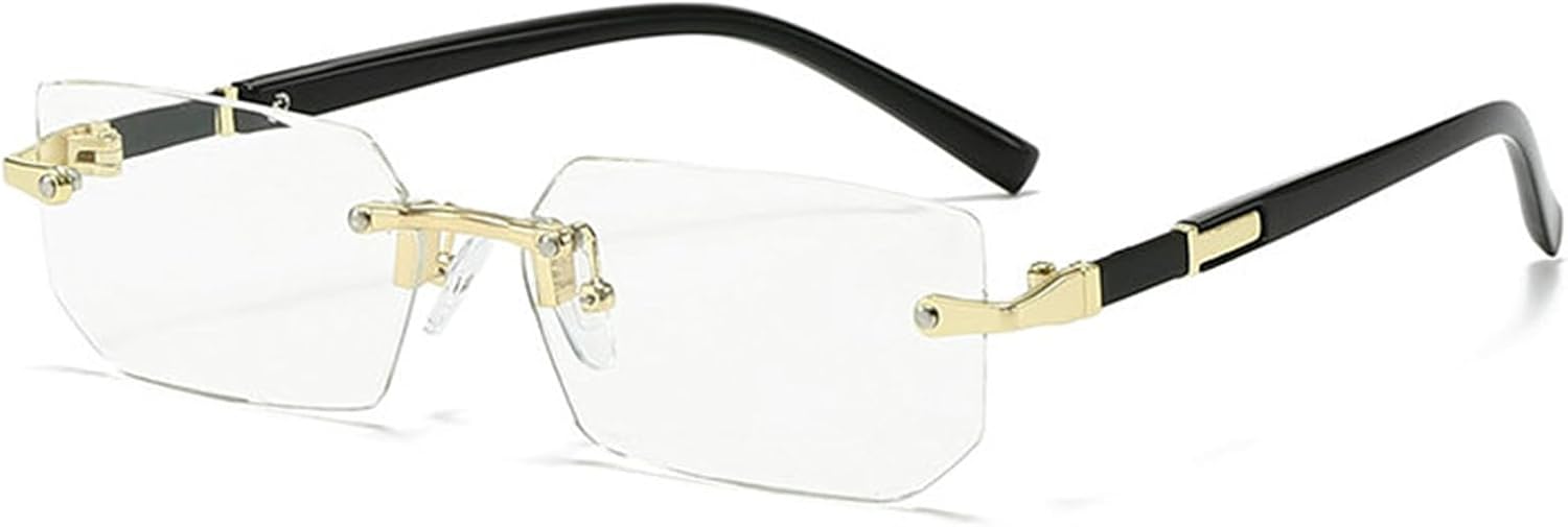 

Солнцезащитные очки без оправы прямоугольной формы в стиле Y2K для женщин и мужчин, милые, маленькие, с прозрачными тонированными линзами, модные в стиле 2000-х helena, C11