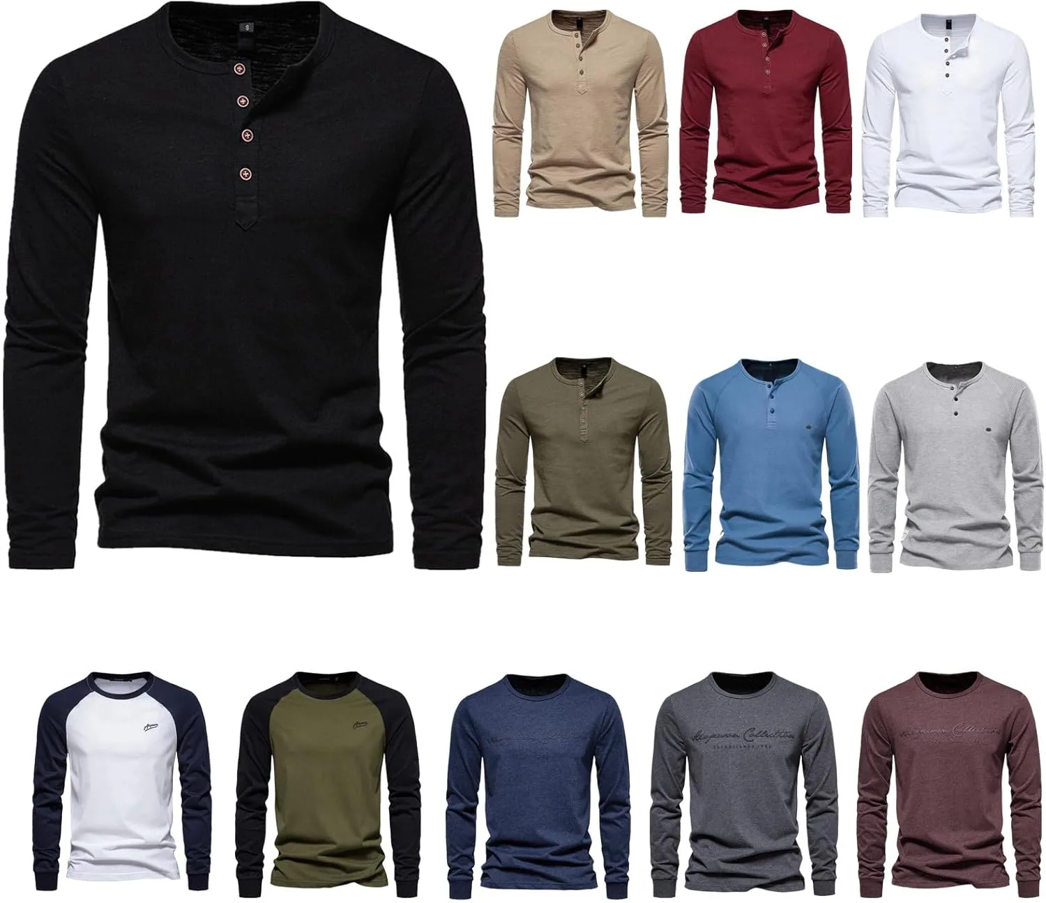 

Мужская хлопковая рубашка-поло с длинным рукавом