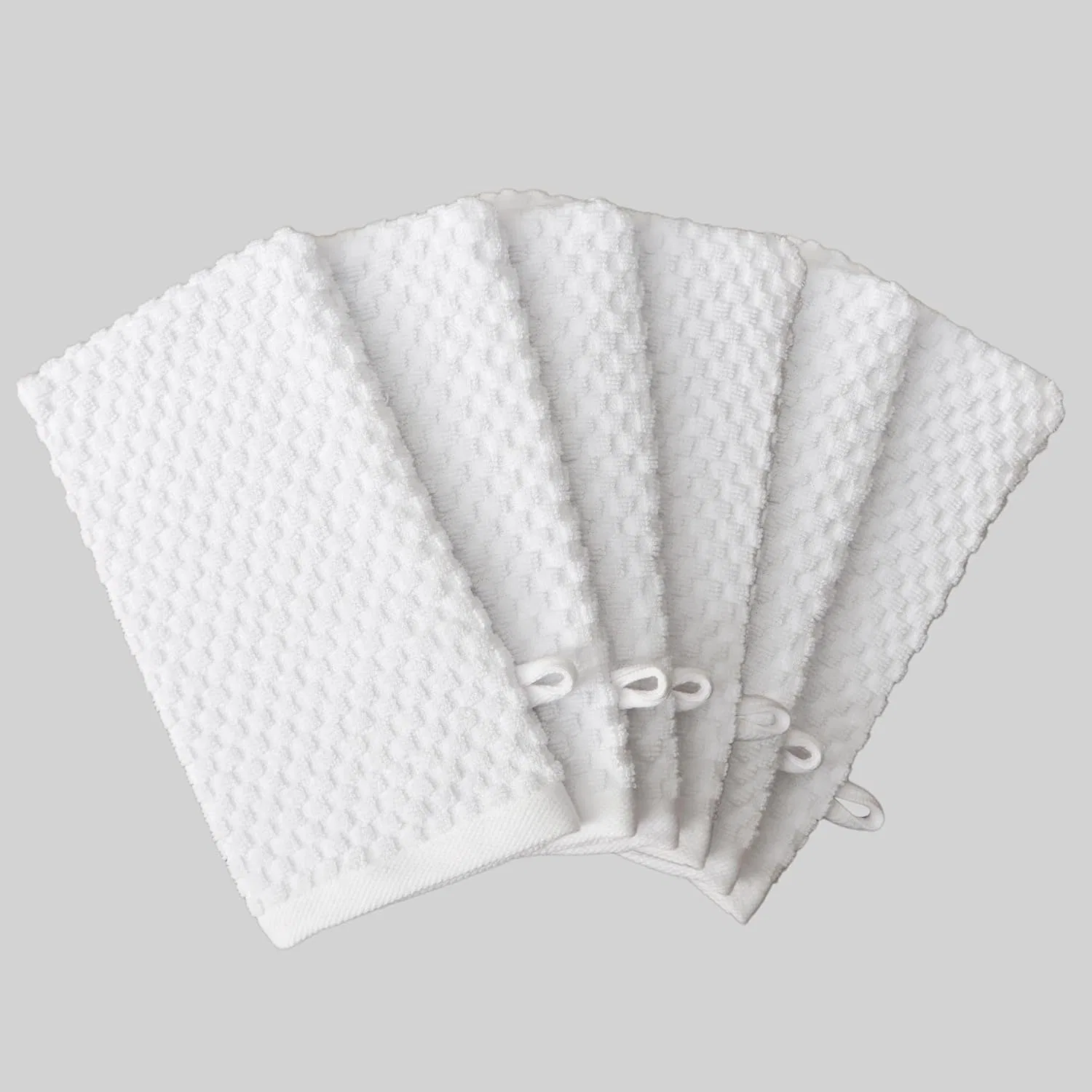 Набор варежек для душа COTTON CRAFT, 6 шт., 25x14 см, белый