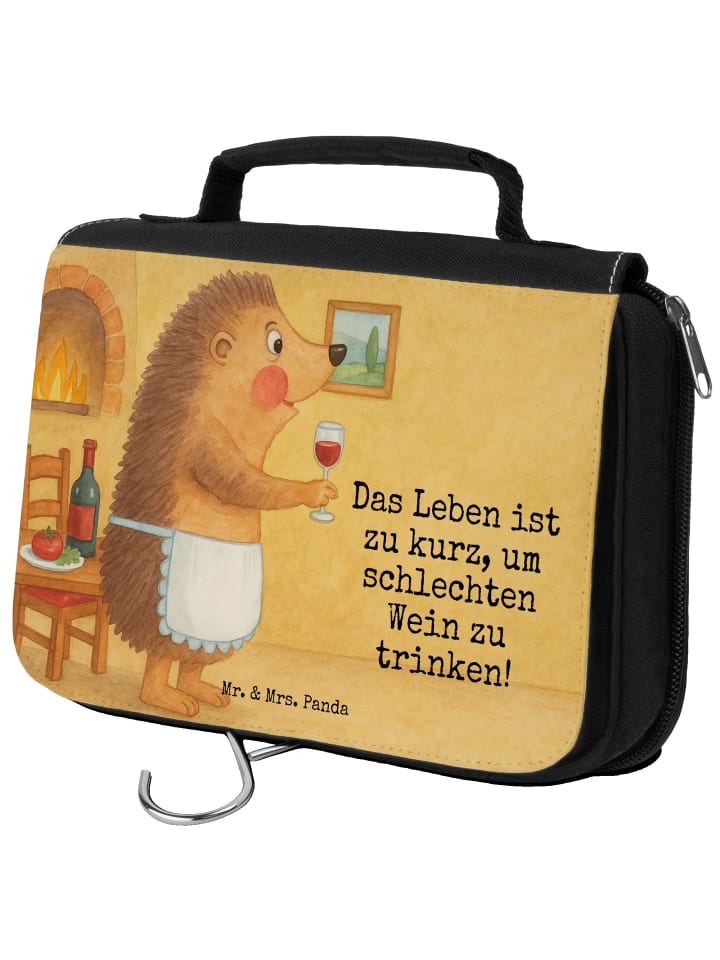 

Mr. & Mrs. Panda Косметичка с изображением ежика и вина, с надписью белого цвета