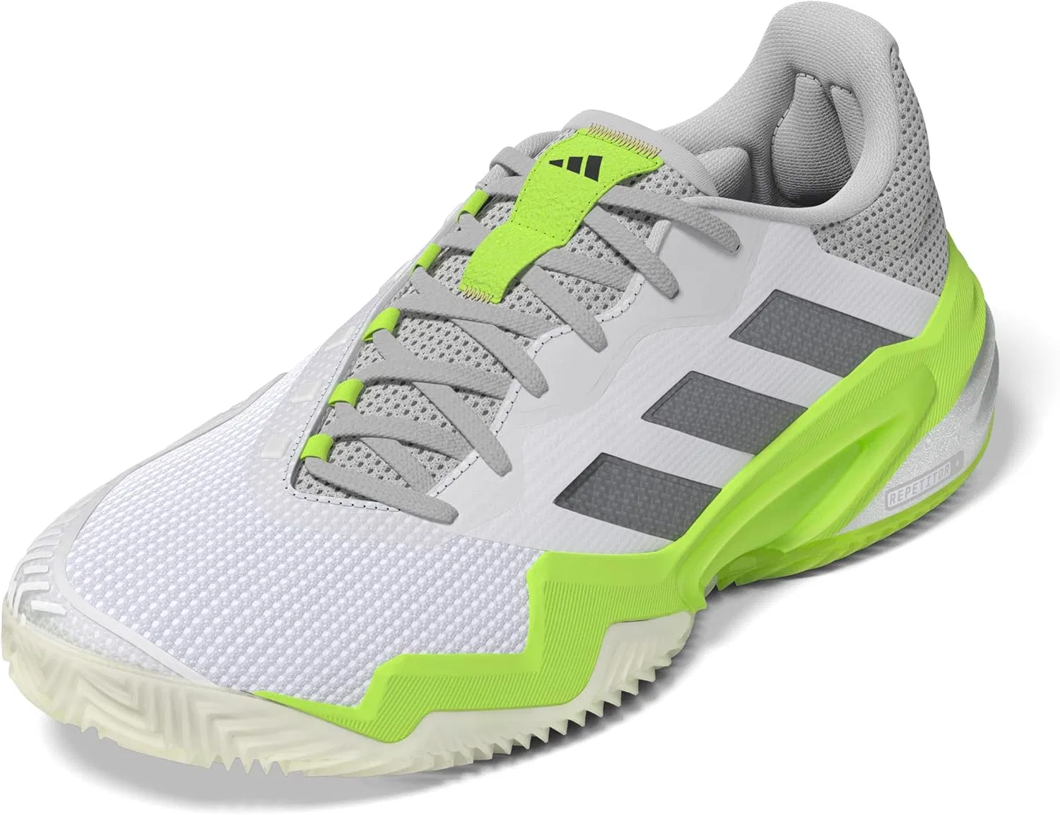 Кроссовки теннисные adidas Barricade 13 Clay, White/Iron Metallic/Lucid Lemon — фото 4