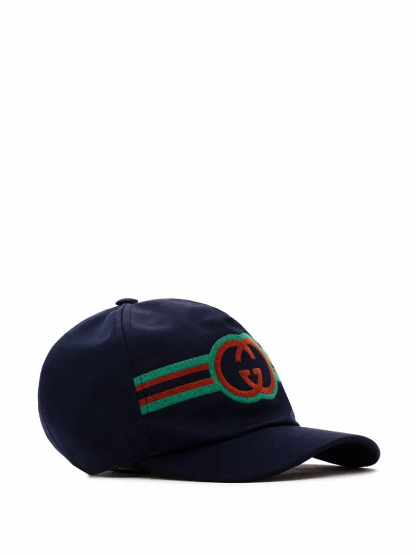 

Хлопковая кепка Interlocking G Gucci, тёмно-синий