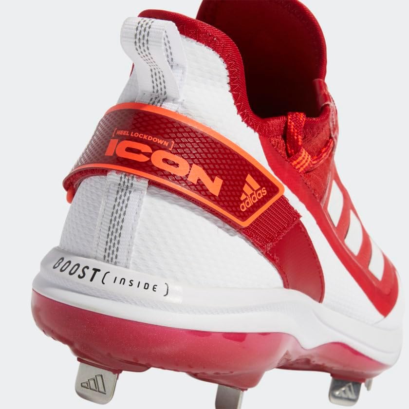 Бейсбольные бутсы Adidas Men's Icon 7 Boost, красно-белый — фото 2