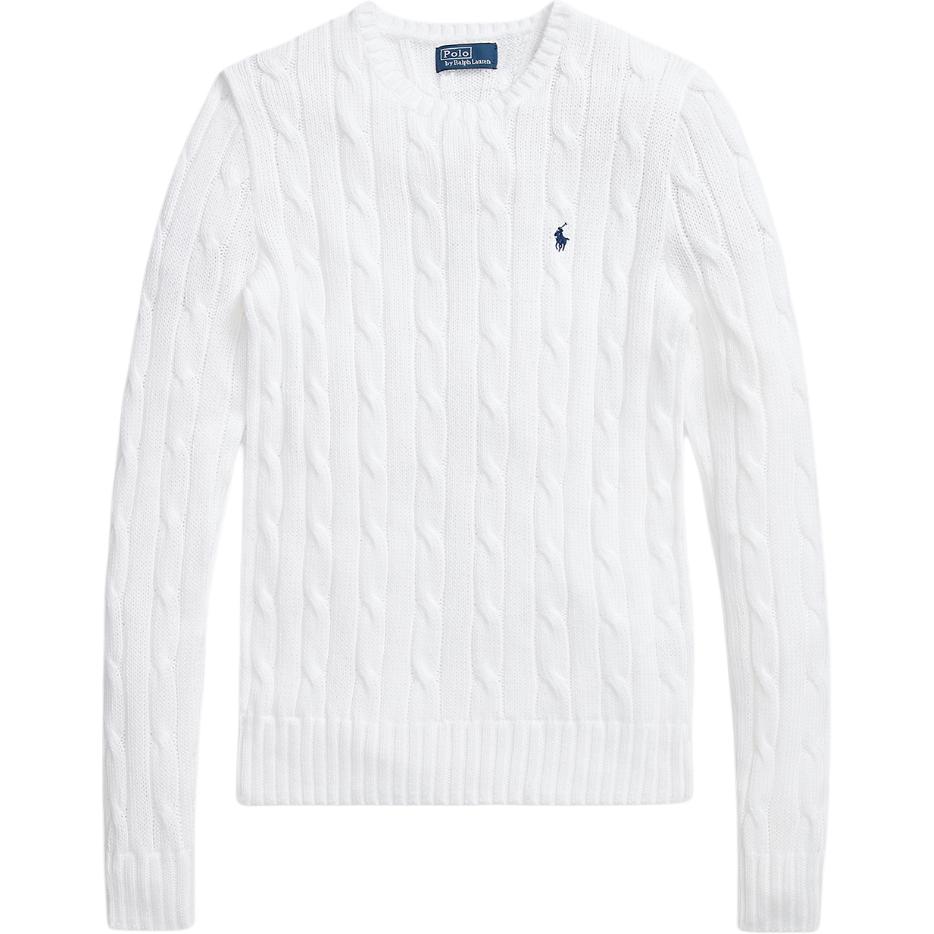 Вязаный свитер с круглым вырезом Polo Ralph Lauren, белый — фото 3