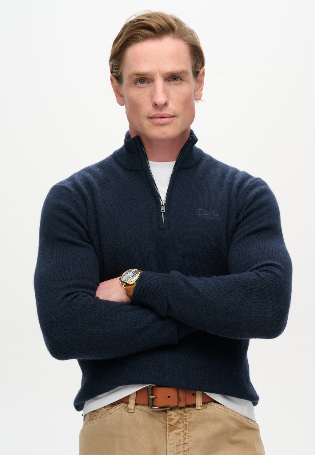 

Джемпер ESSENTIAL EMBROIDERED HALF ZIP Superdry, синий