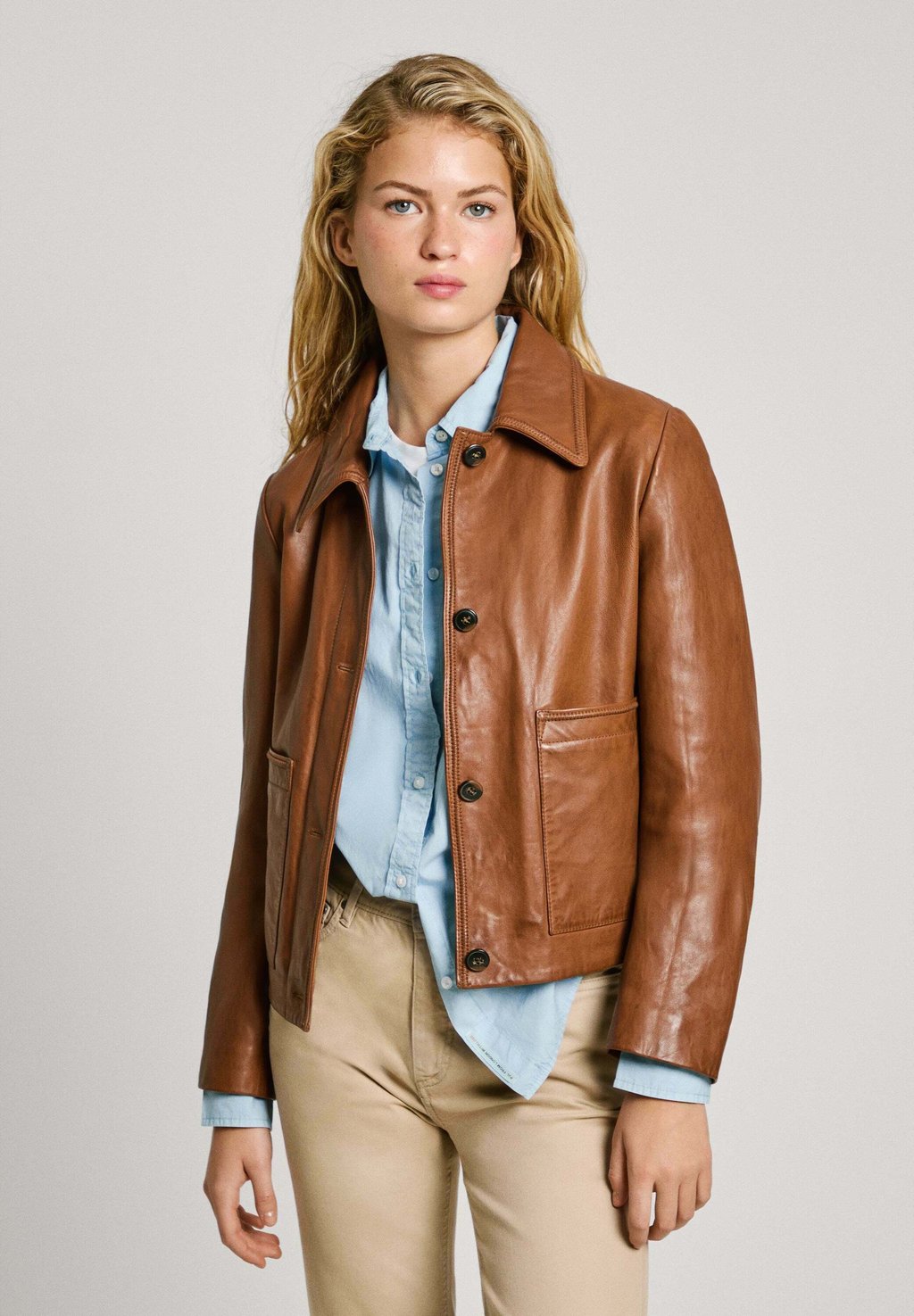 

Кожаная куртка HILLARY Pepe Jeans, коричневый