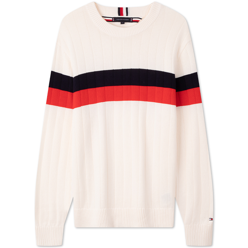 Трикотажный свитер с круглым вырезом для мужчин Tommy Hilfiger, экрю 0gy — фото 3