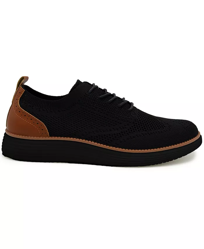 Мужские оксфорды Olney Wingtip с вязаным верхом Akademiks, черный — фото 4