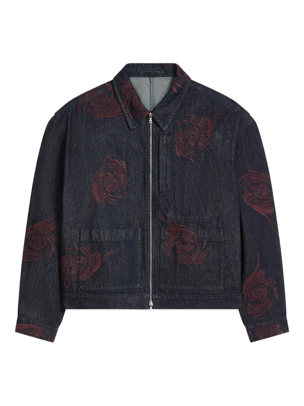 

Джинсовая куртка с цветочной вышивкой DRIES VAN NOTEN, синий