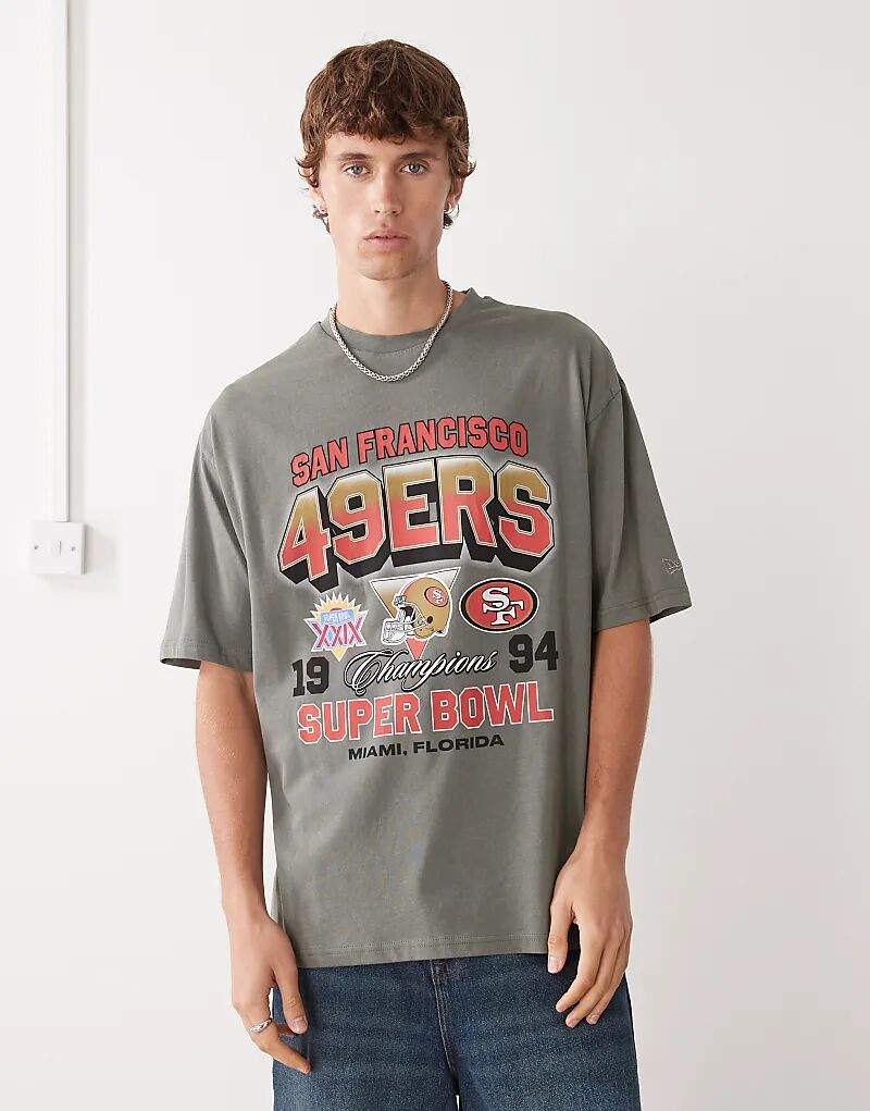 

Футболка New Era San Francisco 49ers большого размера серого цвета