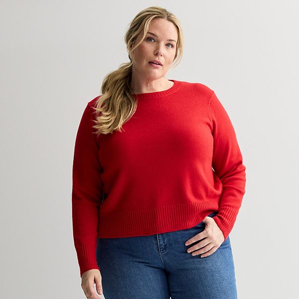 

Свитер Plus size легкий с круглым вырезом Sonoma Goods For Life, Garden Poppy