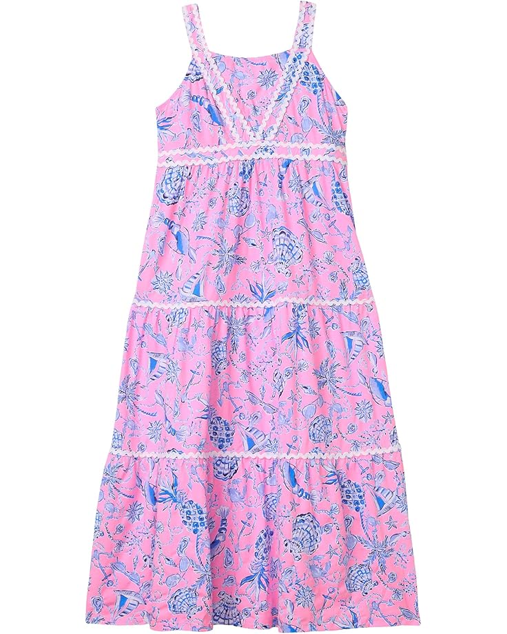 

Платье Lilly Pulitzer Kids Mini Pollie Midi Dress, цвет Rousseau Pink Barefoot Beachcombers