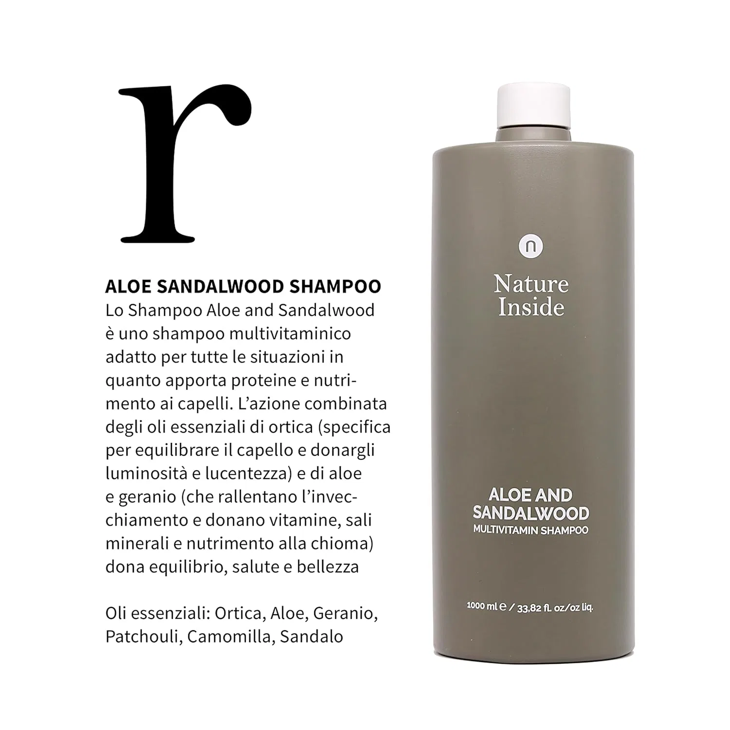 Мультивитаминный шампунь с алоэ и сандалом Natural Aloe and Sandalwood Multivitaminico, 1000 мл Naturalmente — фото 2