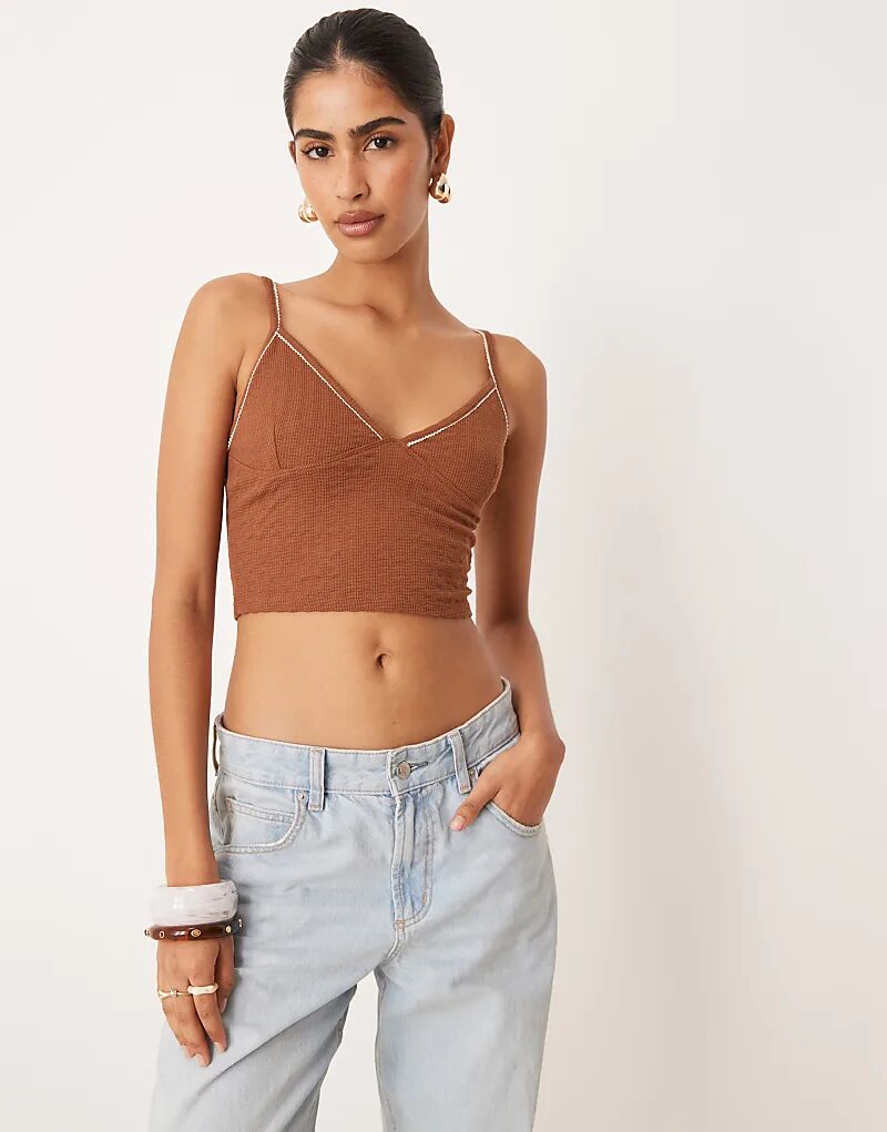 

Топ Cotton On Hailey с V-образным вырезом, цвет орех/контраст Cotton On