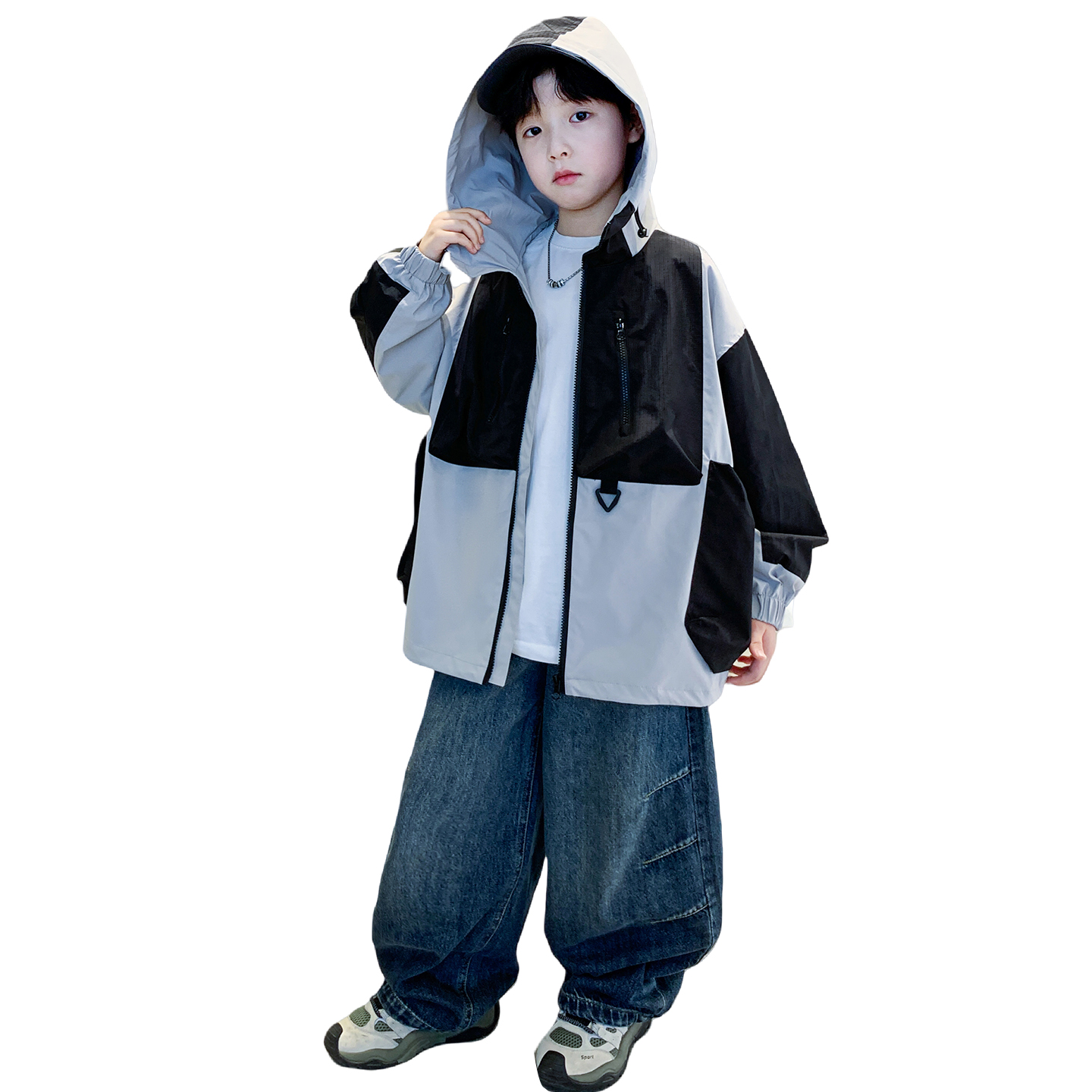 

Детская куртка с капюшоном Moderate EASTERN CAMEL, серый & черный