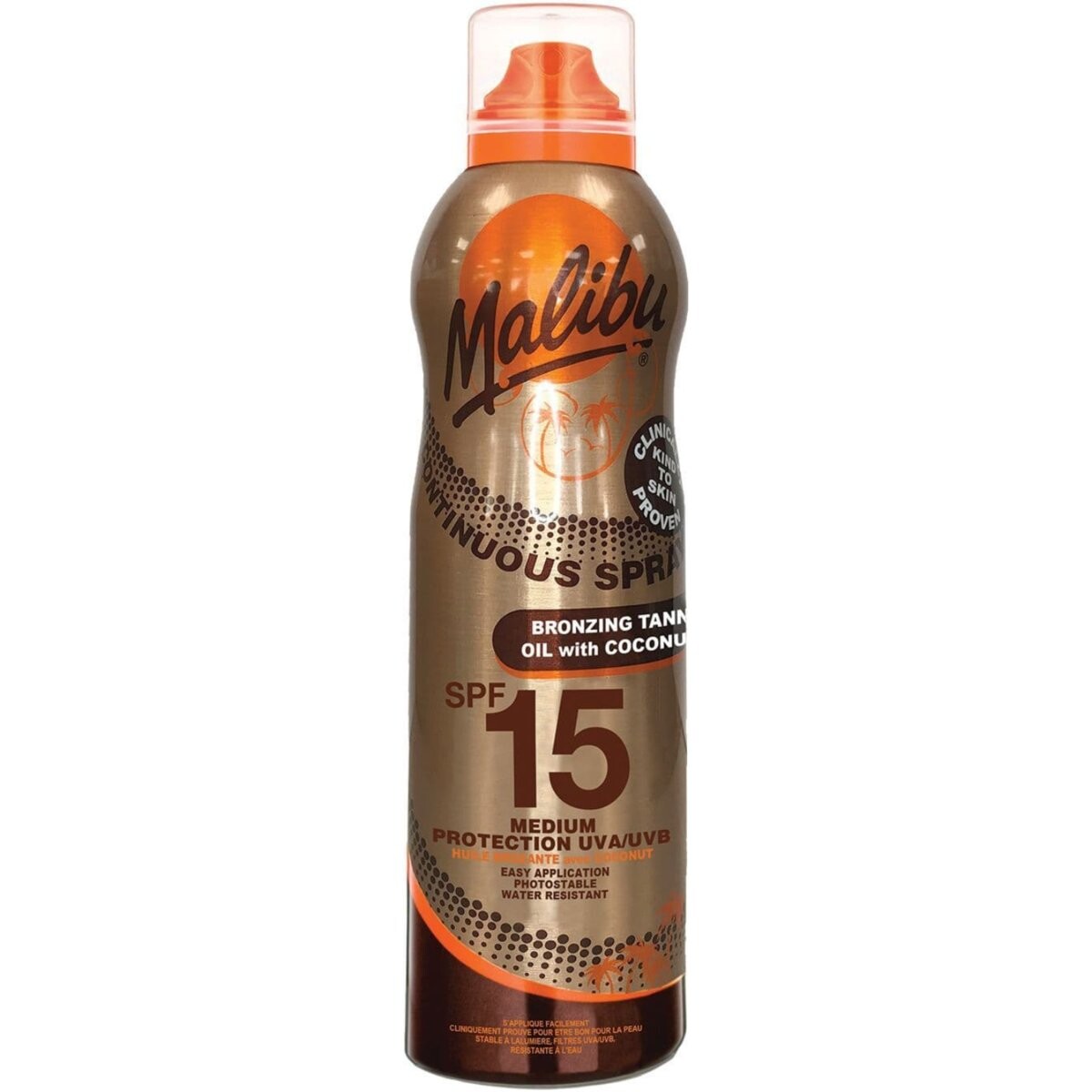 

Malibu, Бронзирующее масло для загара SPF15, кокосовое масло, 175 мл