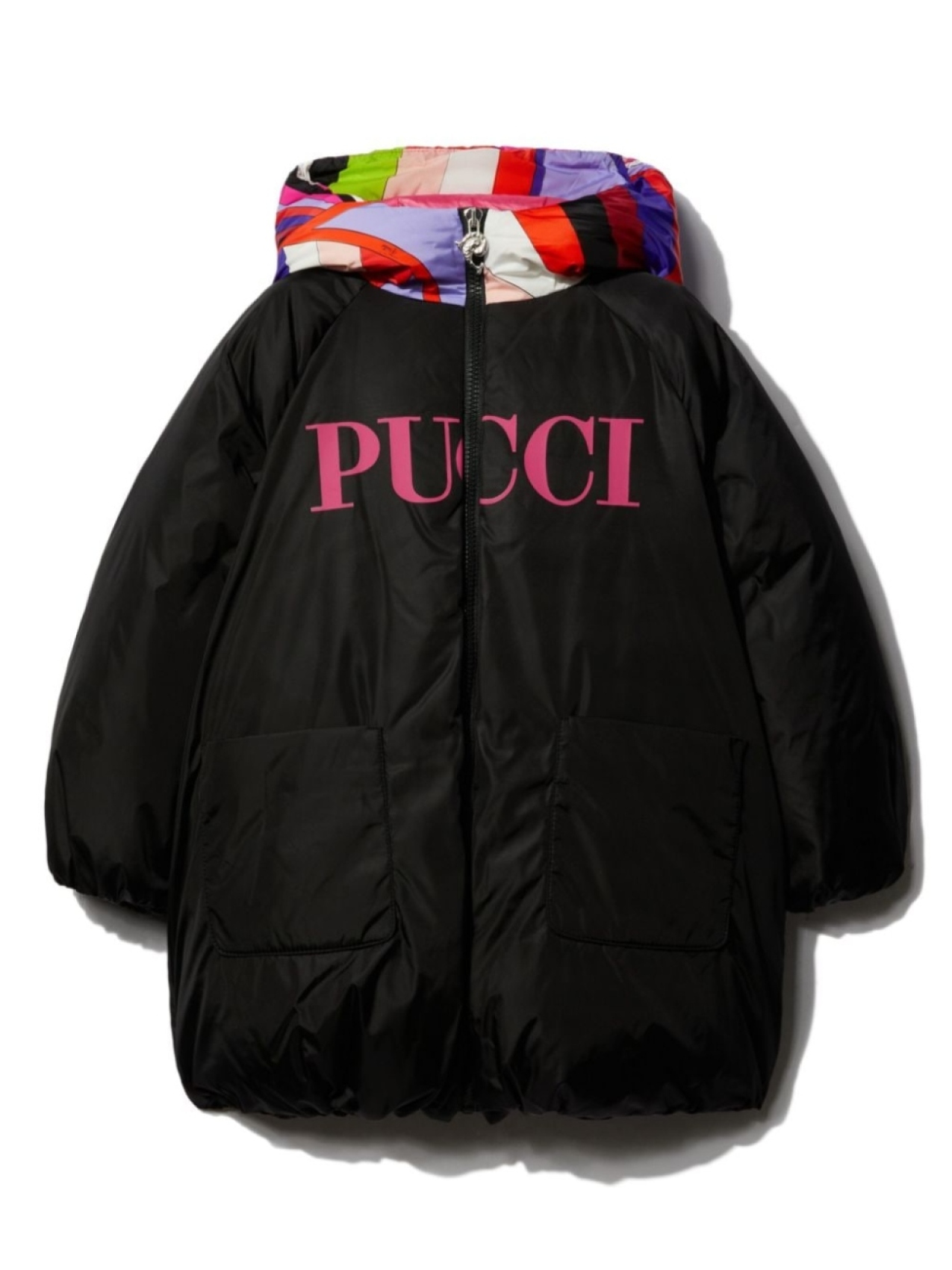 

PUCCI Junior куртка-пуховик с логотипом, черный