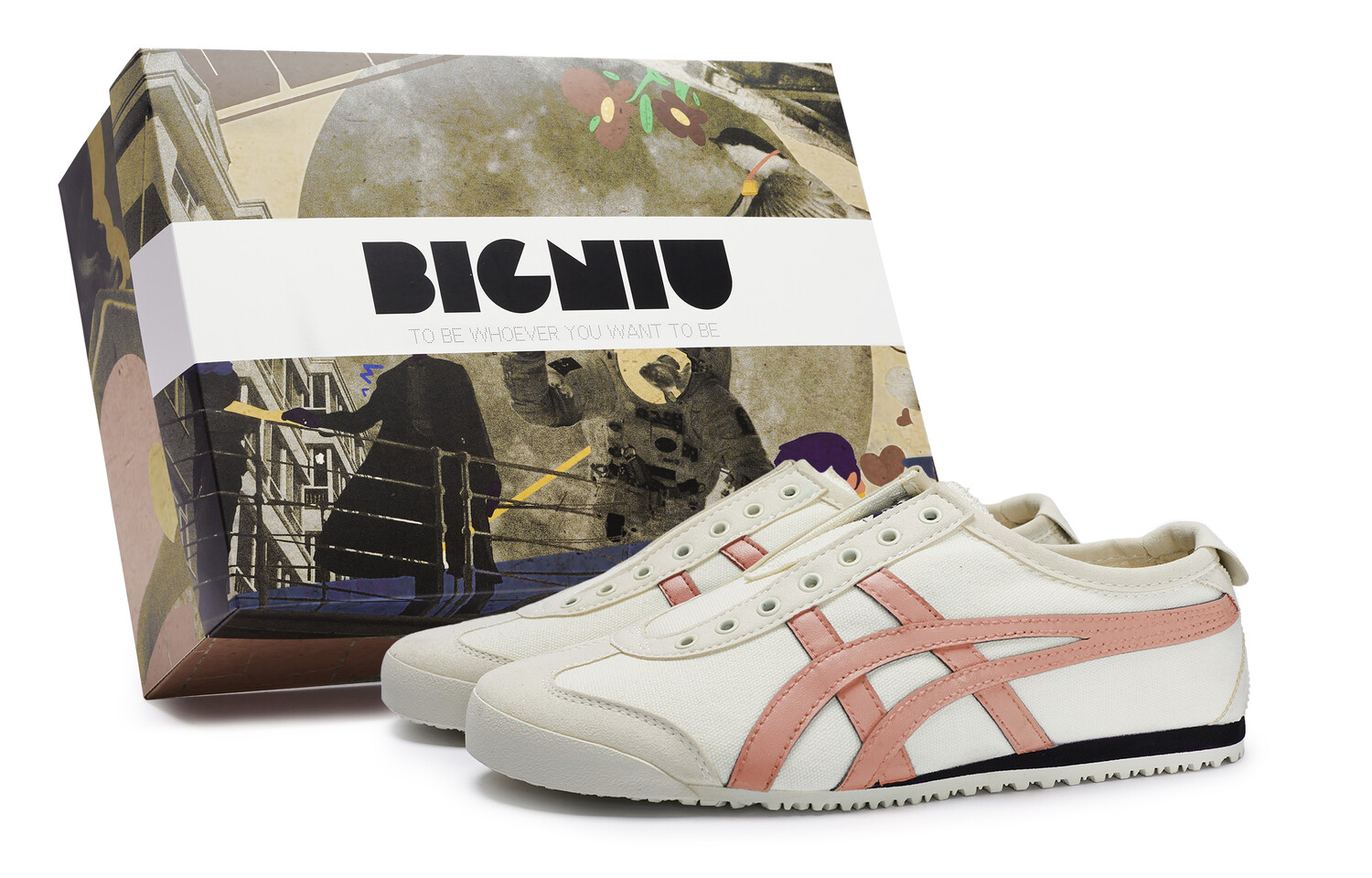 

Кроссовки Onitsuka Tiger MEXICO 66 Lifestyle Shoes Unisex Low-top Pink, бежевый