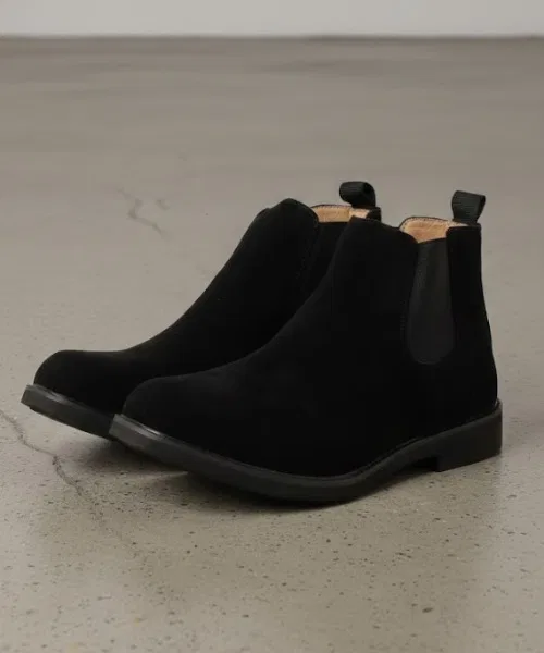Ботинки Side Gore из замши на легкой подошве, черные
