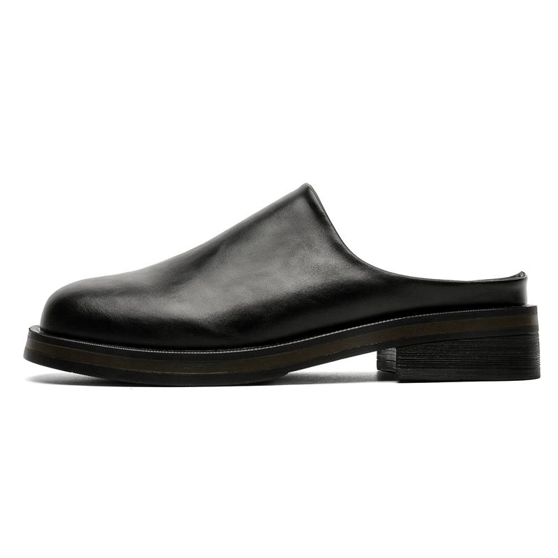 

Кожаные тапочки мужские с закрытым носком, устойчивые к истиранию Chi Wolf, черный